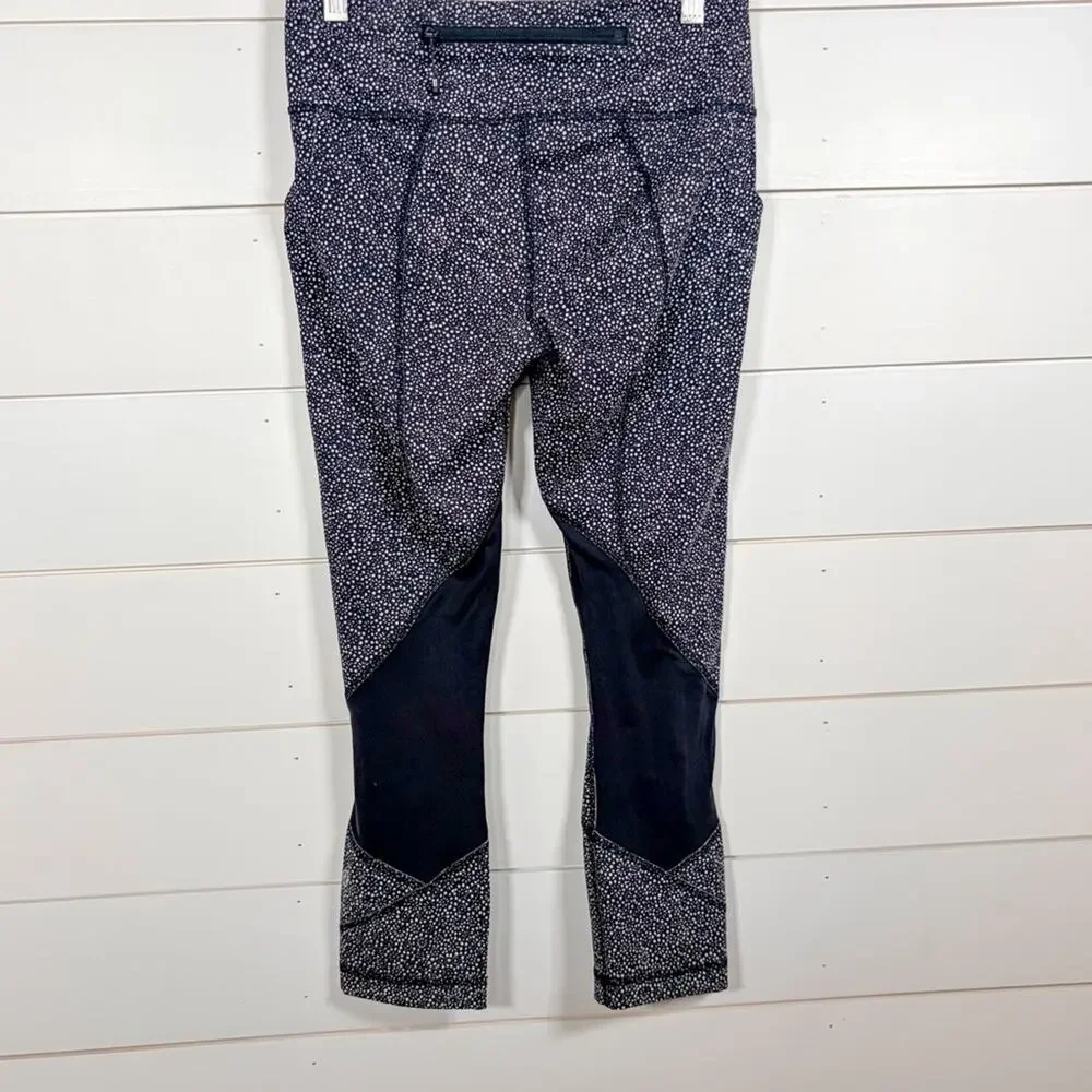 Lululemon Athletica Pace Rival Freckle Flower Crop Leggings, EUC, Size 4